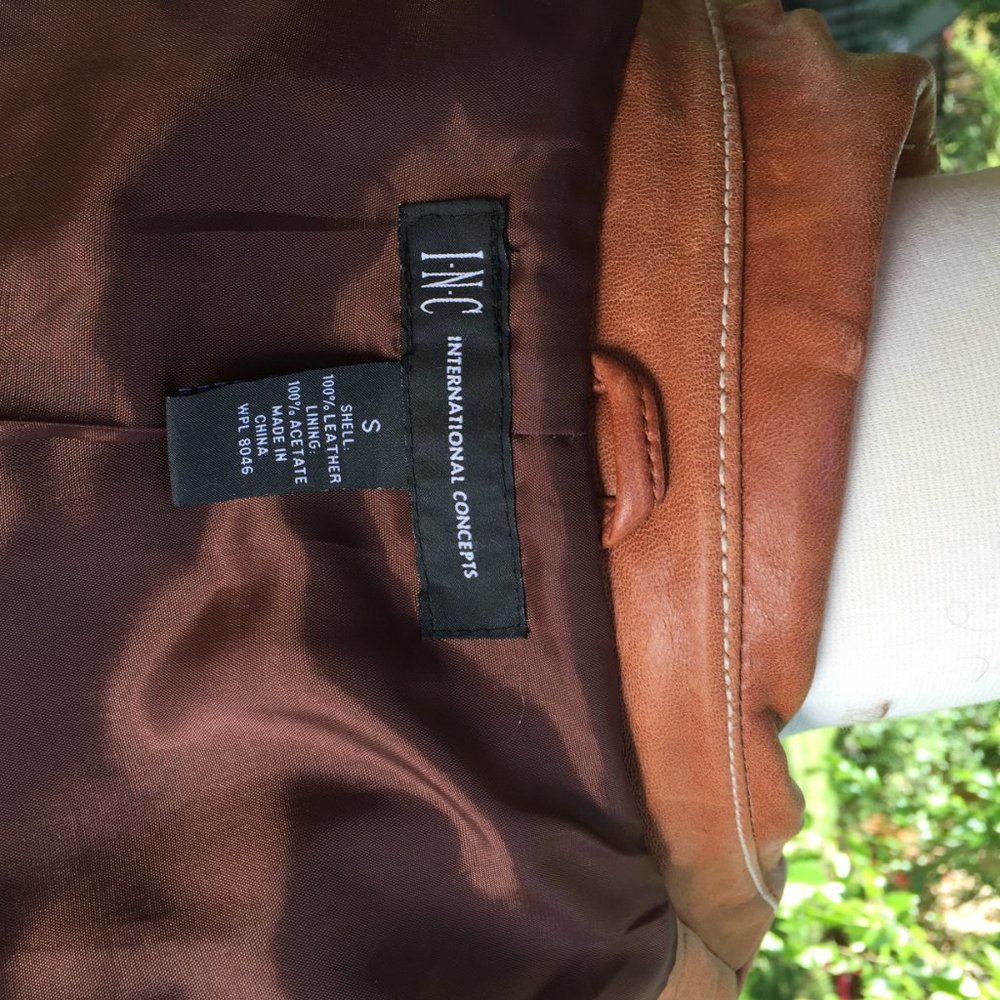 "Inc" Butterscotch Leather Jacket - image 6